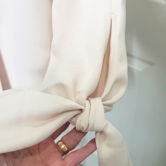 ANTHROPOLOGIE Cartonnier  Pale Pink Blazer with Tie Cuffs Size 2 NWT - Picture 4 of 9